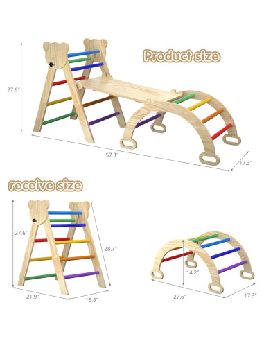 Juego de Triángulo Pikler 7 en 1 CMFYDAILY - Escalada y Juguetes