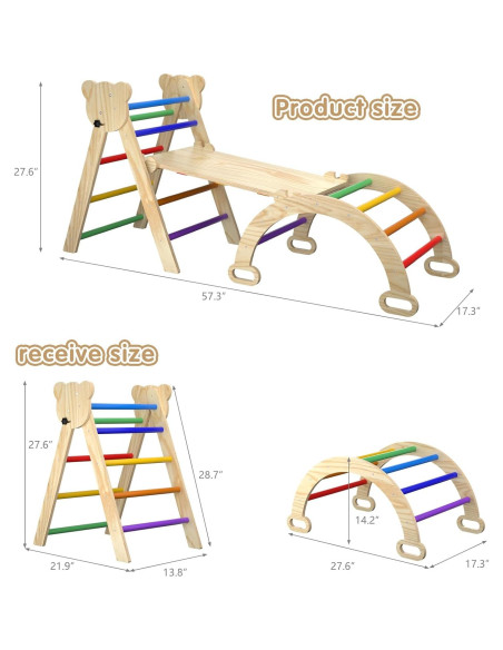 Juego de Triángulo Pikler 7 en 1 CMFYDAILY - Escalada y Juguetes