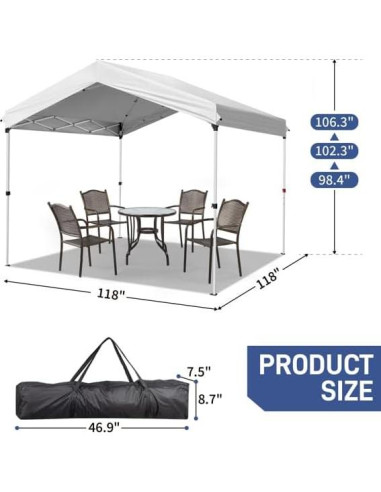 Carpa Pop Up Genérico 3.05x3.05m Instantánea para Exterior