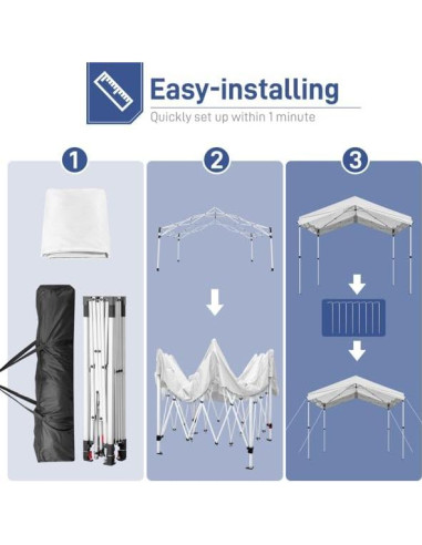 Carpa Pop Up Genérico 3.05x3.05m Instantánea para Exterior