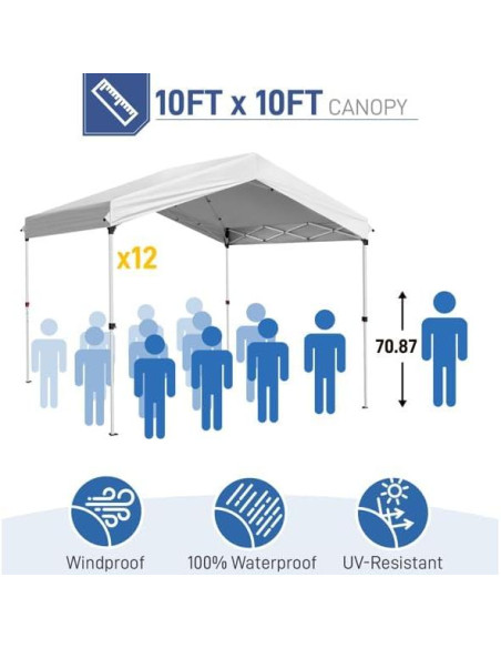 Carpa Pop Up Genérico 3.05x3.05m Instantánea para Exterior