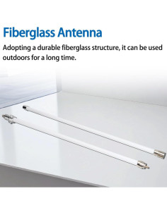 Antena Base GMRS 462-467MHz Fibra de Vidrio 7.2dBi 1.51m 2