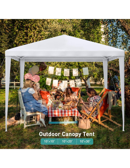 Carpa de Fiesta 10x10 BNSPLY Blanca con 3 Paredes Removibles