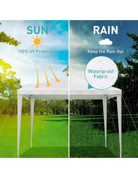 Carpa de Fiesta 10x10 BNSPLY Blanca con 3 Paredes Removibles