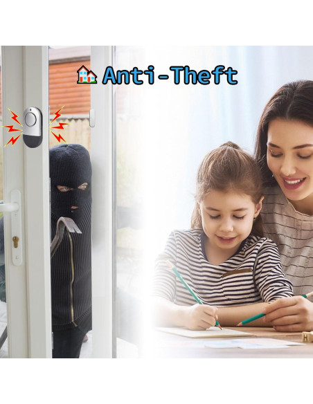 Alarmas de Puerta y Ventana Zabree 120 dB 4 Piezas