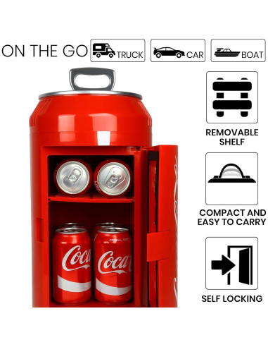 Refrigerador Mini Koolatron CC06 AZ 5.4L Lata Roja Portátil