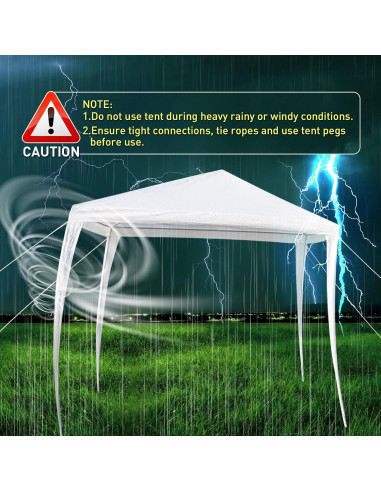 Carpa de Fiesta 10x10 BNSPLY Blanca con 3 Paredes Removibles