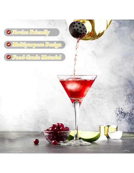 Shaker de cóctel NewGF 739 ml con colador y tapa medidora