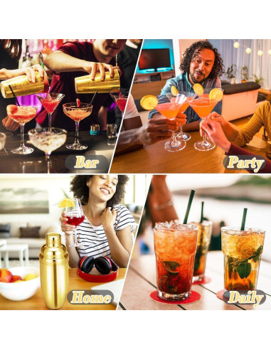 Shaker de cóctel NewGF 739 ml con colador y tapa medidora