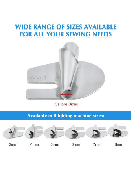Juego de 6 Pies de Dobladillo Enrollado Universal FOCCTS 3-8mm