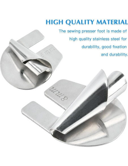 Juego de 6 Pies de Dobladillo Enrollado Universal FOCCTS 3-8mm