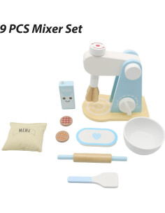 Juego de Mezclador de Cocina de Madera AEECASI 9 Piezas 2