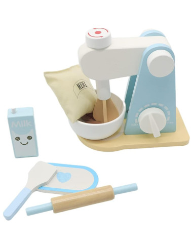 Juego de Mezclador de Cocina de Madera AEECASI 9 Piezas