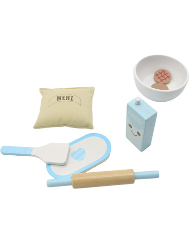 Juego de Mezclador de Cocina de Madera AEECASI 9 Piezas