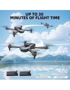 Dron de cámara 4K FORESTDREAM Plegable con 2 Baterías 2
