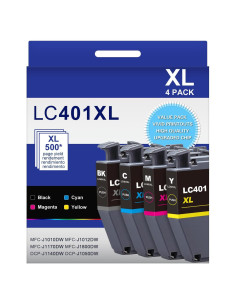 Cartuchos de Tinta Brother LC401XL - 4 Pack Alto Rendimiento