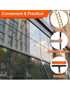 Kit de limpieza de ventanas Buyplus 6.1m con limpiaparabrisas 2