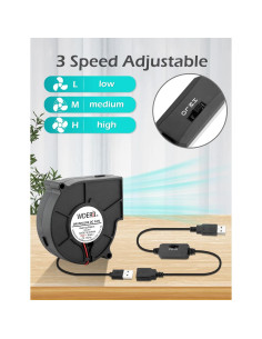 Ventilador centrífugo USB 5V WDERAIR 75mm para impresora 3D 2