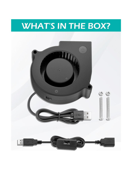 Ventilador centrífugo USB 5V WDERAIR 75mm para impresora 3D