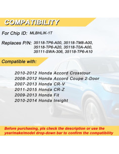 Control Remoto Honda Accord CR-V Fit 3 Botones Vurkcy 2