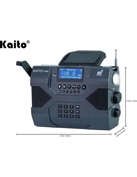 Radio de Emergencia Kaito KA900 Solar Bluetooth 2000mAh