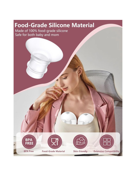 6 Piezas Inserto de Flange 14mm Silicona para Extractor de Leche