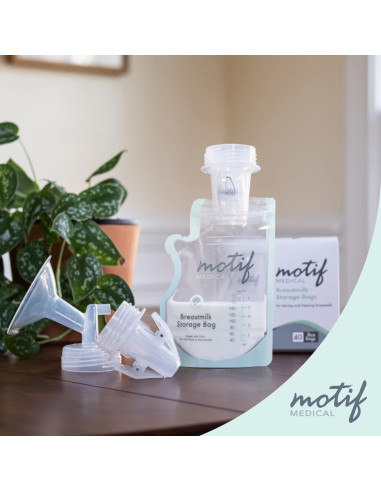 Adaptador de Extractor de Leche Motif Medical Pump-to-Bag - Compatible con Spectra S1/S2 - Juego de 2