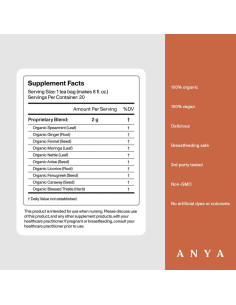 Té de Lactancia HERBAL ANYA, 20 Bolsas - Jengibre y Moringa 2