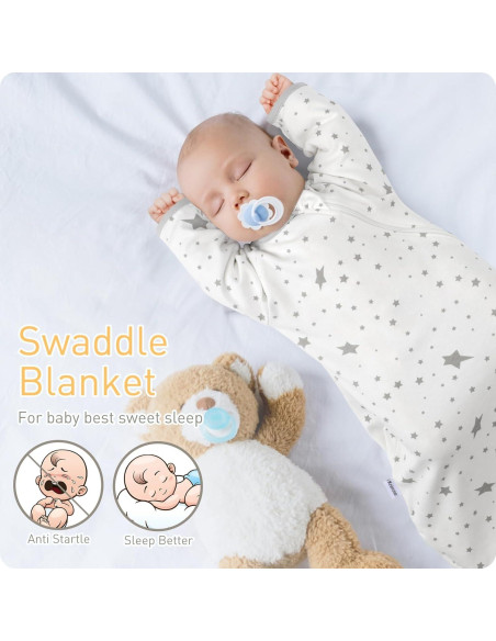 Saco de Swaddle Transicional Knirose Algodón Orgánico 0-3 Meses