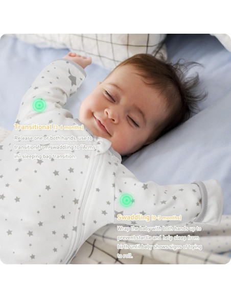 Saco de Swaddle Transicional Knirose Algodón Orgánico 0-3 Meses