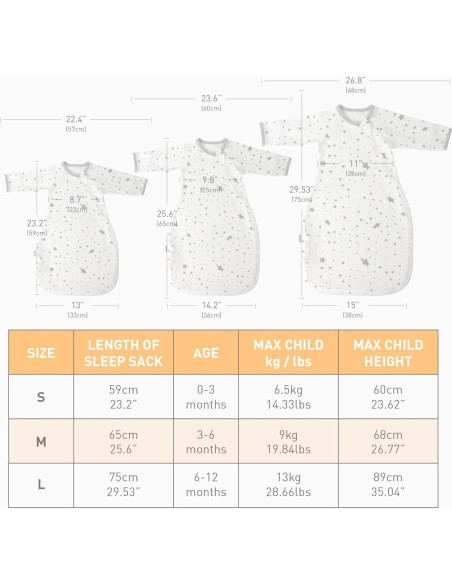 Saco de Swaddle Transicional Knirose Algodón Orgánico 0-3 Meses