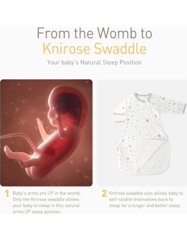 Saco de Swaddle Transicional Knirose Algodón Orgánico 0-3 Meses
