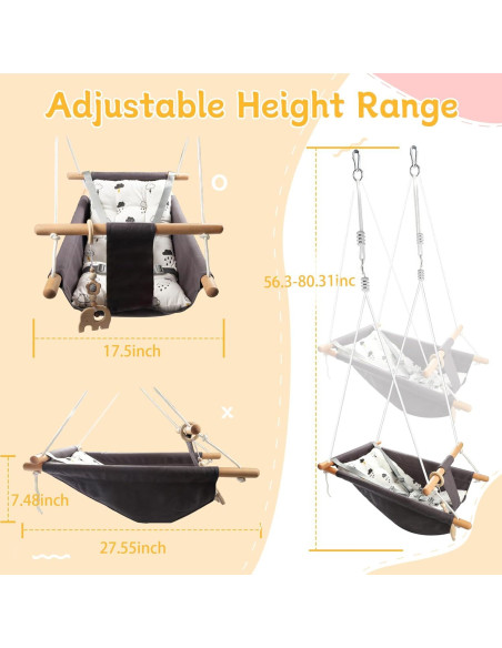 Columpio para Bebés Tislly Ajustable Interior/Exterior 68kg