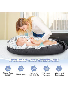 Cuna para Bebés Aivermeil Ajustable y Lavable - Negro 2