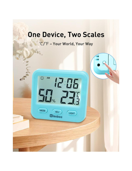 Higrómetro Digital Wisebee CH-915 Interior Azul 2.9"