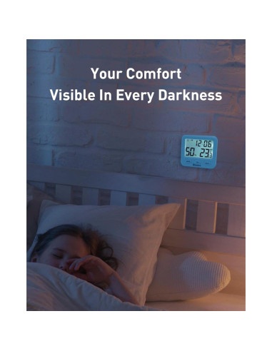 Higrómetro Digital Wisebee CH-915 Interior Azul 2.9"