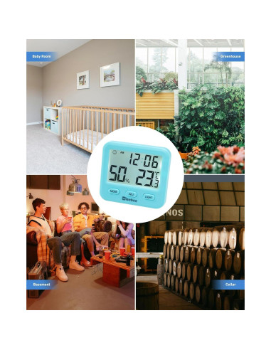 Higrómetro Digital Wisebee CH-915 Interior Azul 2.9"