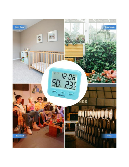 Higrómetro Digital Wisebee CH-915 Interior Azul 2.9"