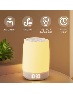 Máquina de Ruido Blanco Reajoy con 32 Sonidos y Luz Arcoíris 2