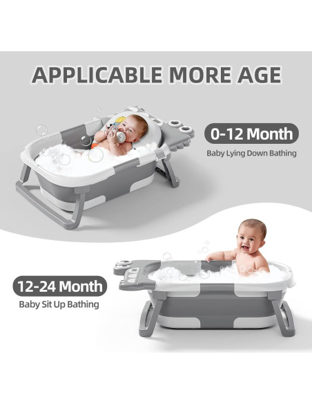 Bañera Plegable para Bebés TPN con Cojín y Termómetro Bañera Plegable para Bebés TPN con Cojín y Termómetro