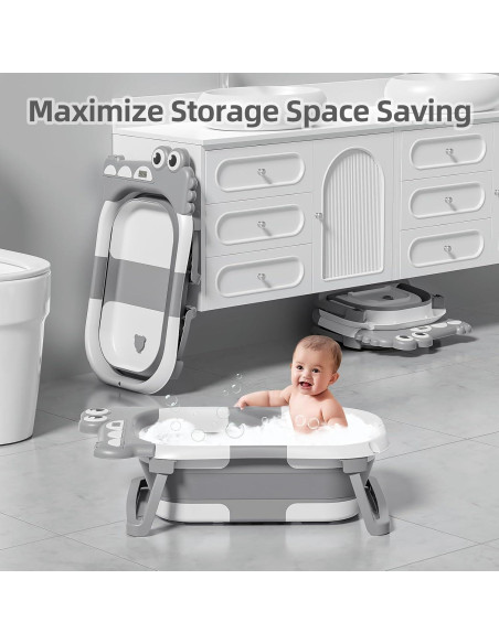 Bañera Plegable para Bebés TPN con Cojín y Termómetro Bañera Plegable para Bebés TPN con Cojín y Termómetro