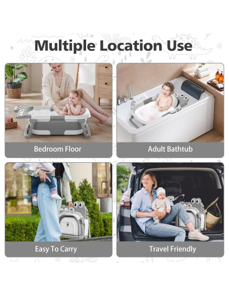 Bañera Plegable para Bebés TPN con Cojín y Termómetro Bañera Plegable para Bebés TPN con Cojín y Termómetro