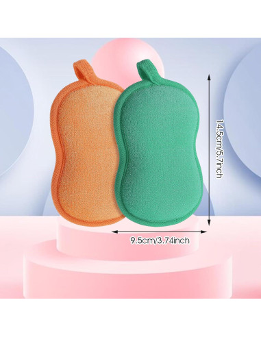 Esponja de Baño para Bebés 2 Pcs Suave y Absorbente