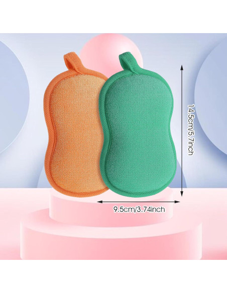 Esponja de Baño para Bebés 2 Pcs Suave y Absorbente