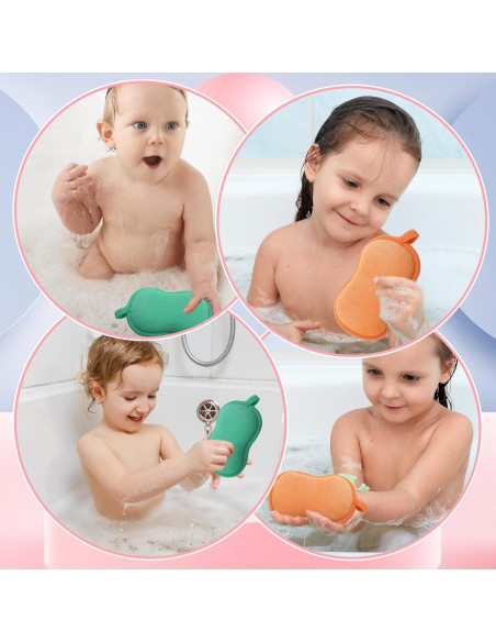 Esponja de Baño para Bebés 2 Pcs Suave y Absorbente