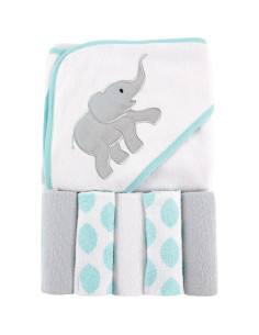 Toalla con Capucha Luvable Friends Unisex Bebé + 5 Toallitas 2