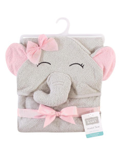 Toalla con Capucha Hudson Baby 100% Algodón Elefante 84x84 cm 2