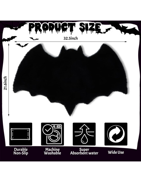 Alfombra de Murciélago Xuhal 27.94x33.02 cm Antideslizante