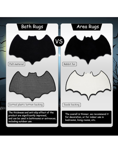 Alfombra de Murciélago Xuhal 27.94x33.02 cm Antideslizante