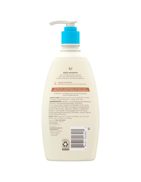 Aveeno Bebé Gel de Baño y Champú 2-en-1 532 ml - Hipoalergénico